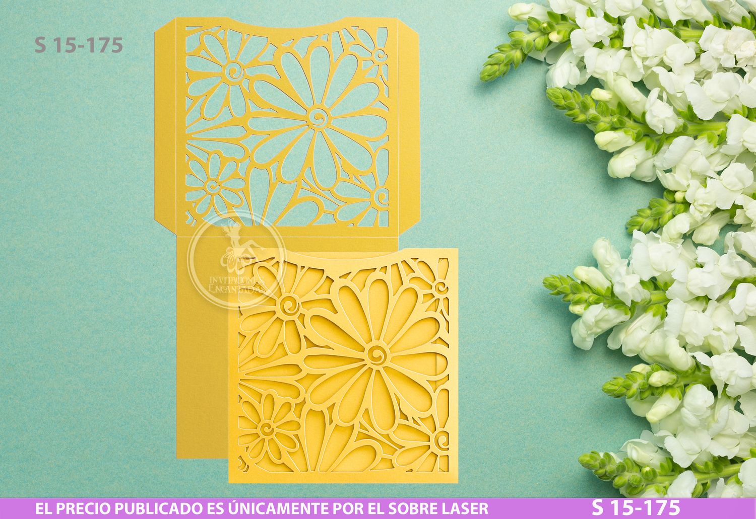DIY Sobre Corte Laser  S 15-175 Floral Margaritas