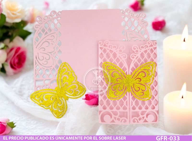 DIY Sobre Corte Laser  GFR-033 Mariposa