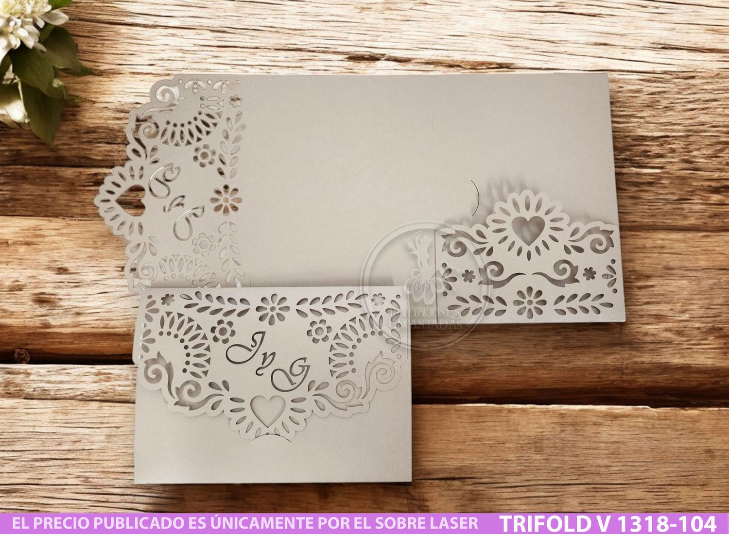 DIY Sobre Corte Laser Trifold V 1318-104 Mexicanas