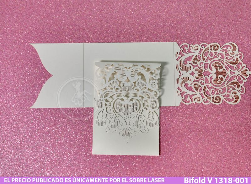 DIY Sobre Corte Laser Bifold V 1318-001 - 25 pzas