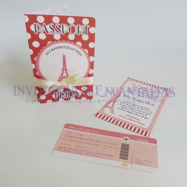 Invitación Pasaporte Torre Eiffel