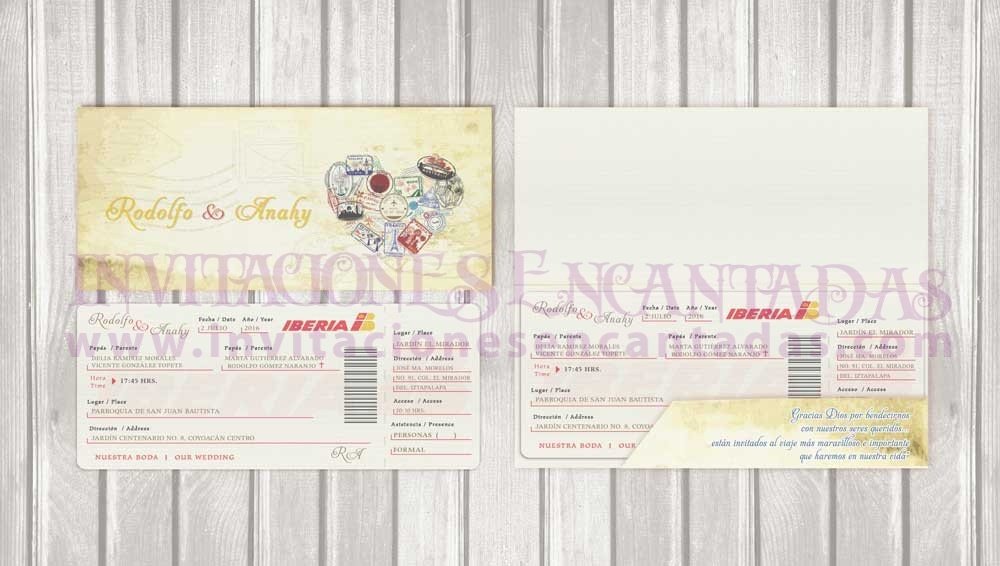 Invitación Ticket con Porta Ticket 01 Invitación Ticket con Porta Ticket 01