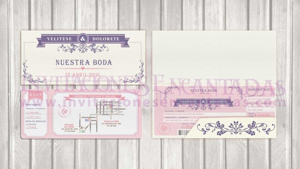 Invitación Ticket con Porta Ticket 04 Invitación Ticket con Porta Ticket 04