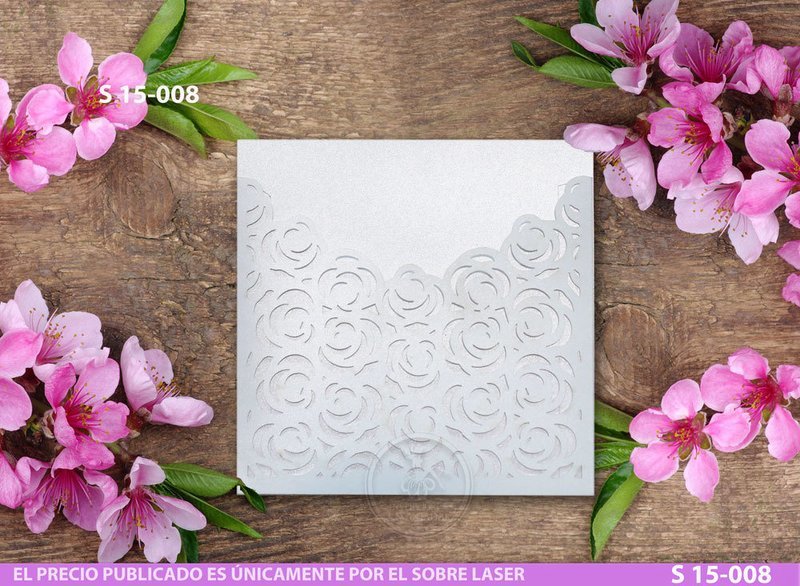 DIY Sobre Corte Laser  S 15-008 - Rosas