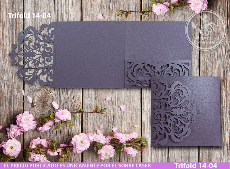 DIY Sobre Corte Laser Trifold 15-004
