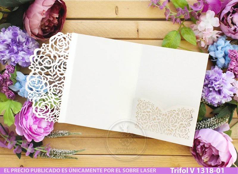 DIY Sobre Corte Laser Trifold V 1318-001