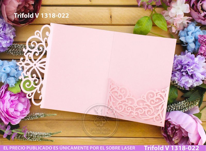 DIY Sobre Corte Laser Trifold V 1318-022 DIY Sobre Corte Laser Trifold V 1318-022