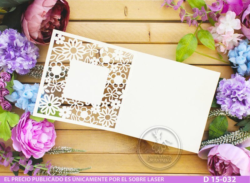 DIY Sobre Corte Laser D 15-032 Floral