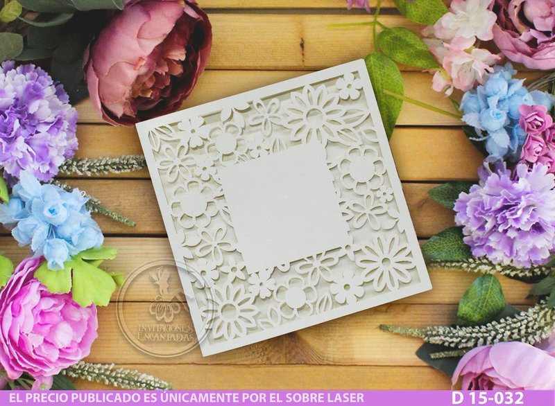 DIY Sobre Corte Laser D 15-032 Floral