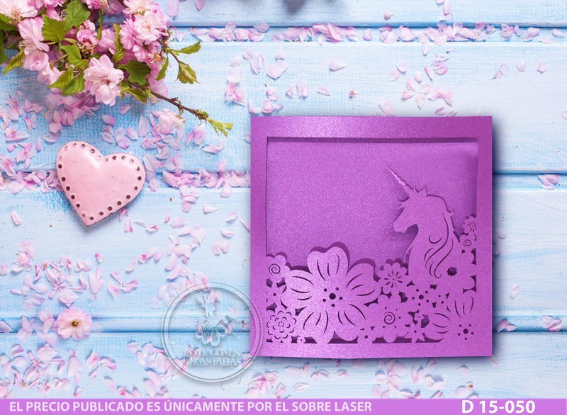 DIY Sobre Corte Laser D 15-050 Unicornio