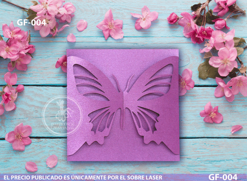 DIY Sobre Corte Laser GF-004 Mariposa