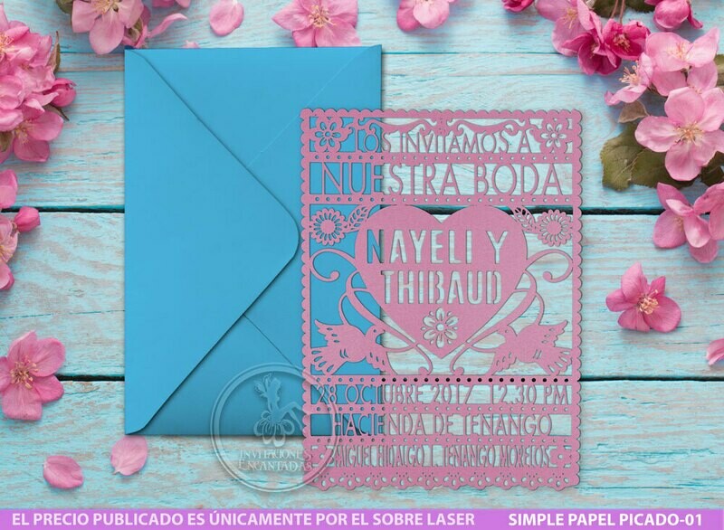 DIY Sobre Corte Laser Simple-Mexicana-Papel-Picado-01 - Personalizada