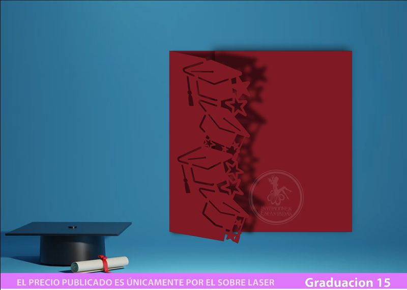 DIY Sobre Corte Laser Graduacion 015 - 15x15cm