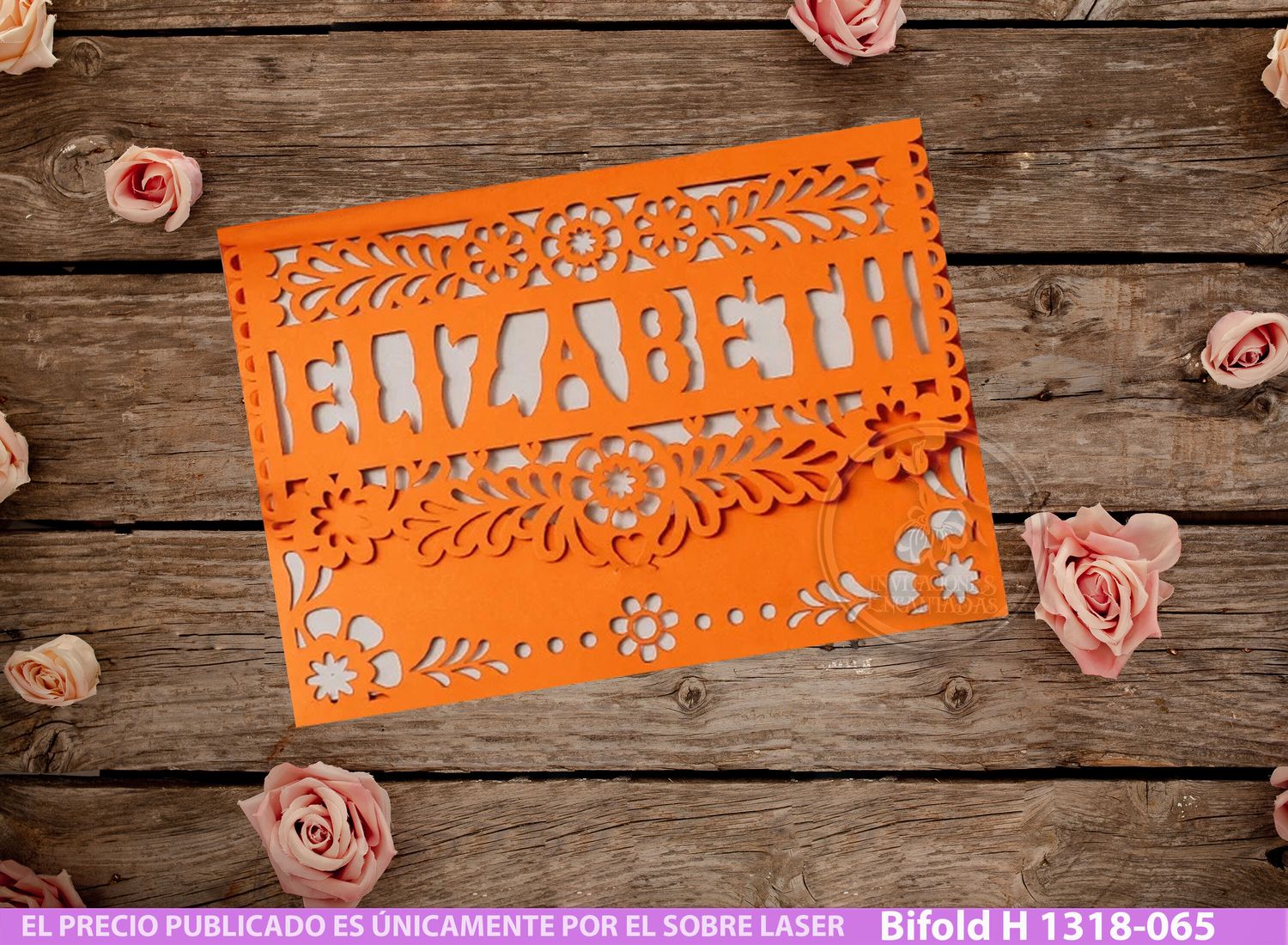 DIY Sobre Corte Laser Bifold H 1522-001 Mexicana - Personalizada