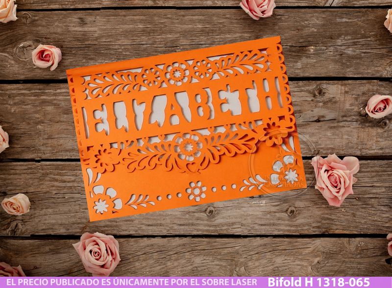 DIY Sobre Corte Laser Bifold H 1522-001 Mexicana - Personalizada DIY Sobre Corte Laser Bifold H 1522-001 Mexicana - Personalizada