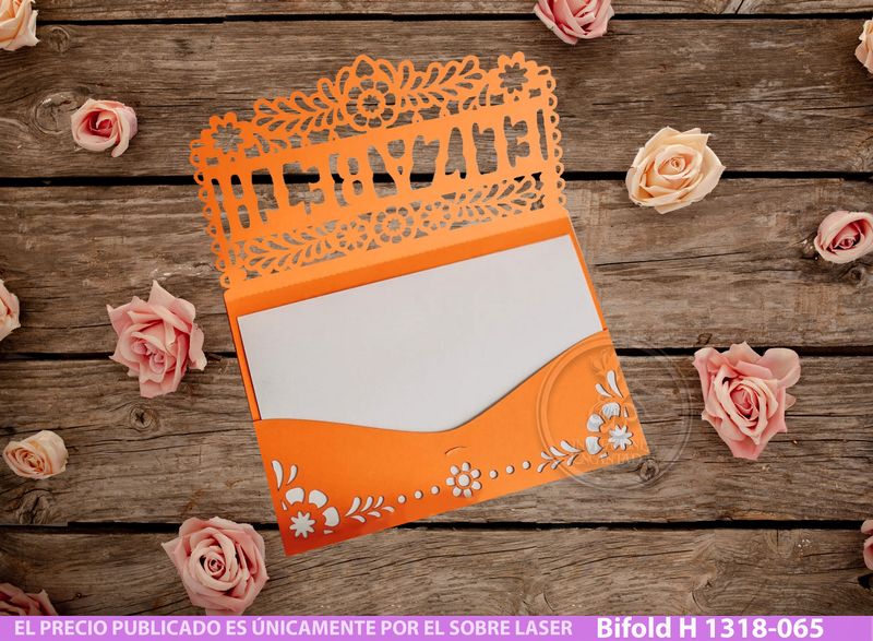 DIY Sobre Corte Laser Bifold H 1522-001 Mexicana - Personalizada