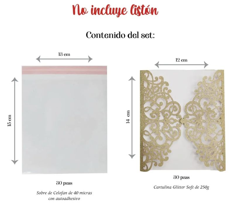 150 Sobres Corte Laser GF-419 Con sobres de celofán