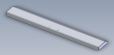 Cover, 18&quot; Bumper Trough, 2&quot; Lip