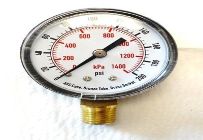 Gauge, Breathing Air, 0-200 psi/0-1400kpa