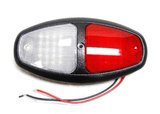 Light, LED Red\Clear Dome w\ Euro Style Black Bezel