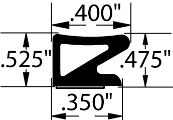 Rubber Seal, Cab Door, w/ Adhesive