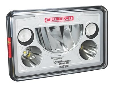 Headlight, 4x6 LED High/Low Beam, Chrome