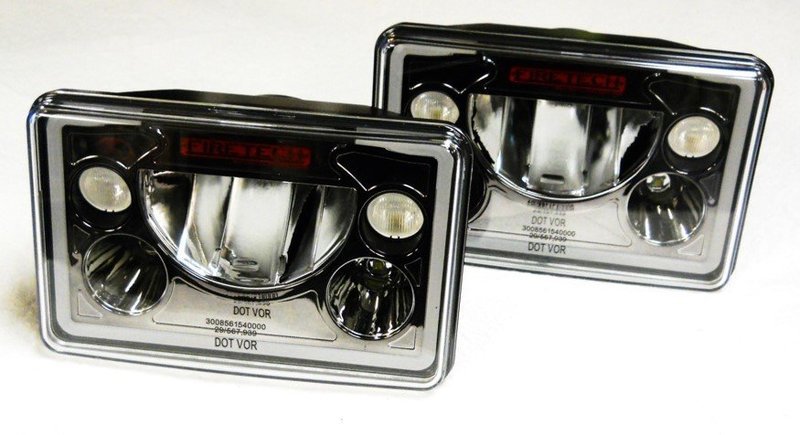 Headlight Kit, 4x6 LED High/Low Beam, Black Chrome