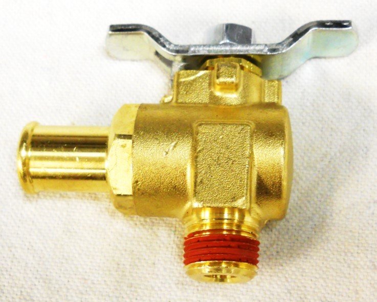 Valve, Ball, Water Manifold, 3/8&quot; MP x 5/8&quot; Hose Barb