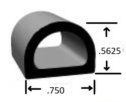 Rubber Seal, D-Shaped Door,