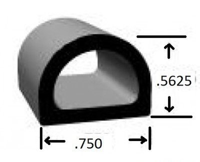 Rubber Seal, D-Shaped Door,