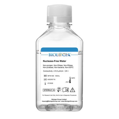 Biologix® Nuclease-Free Water, 500mL/ Bottle, 10 Bottles/Case