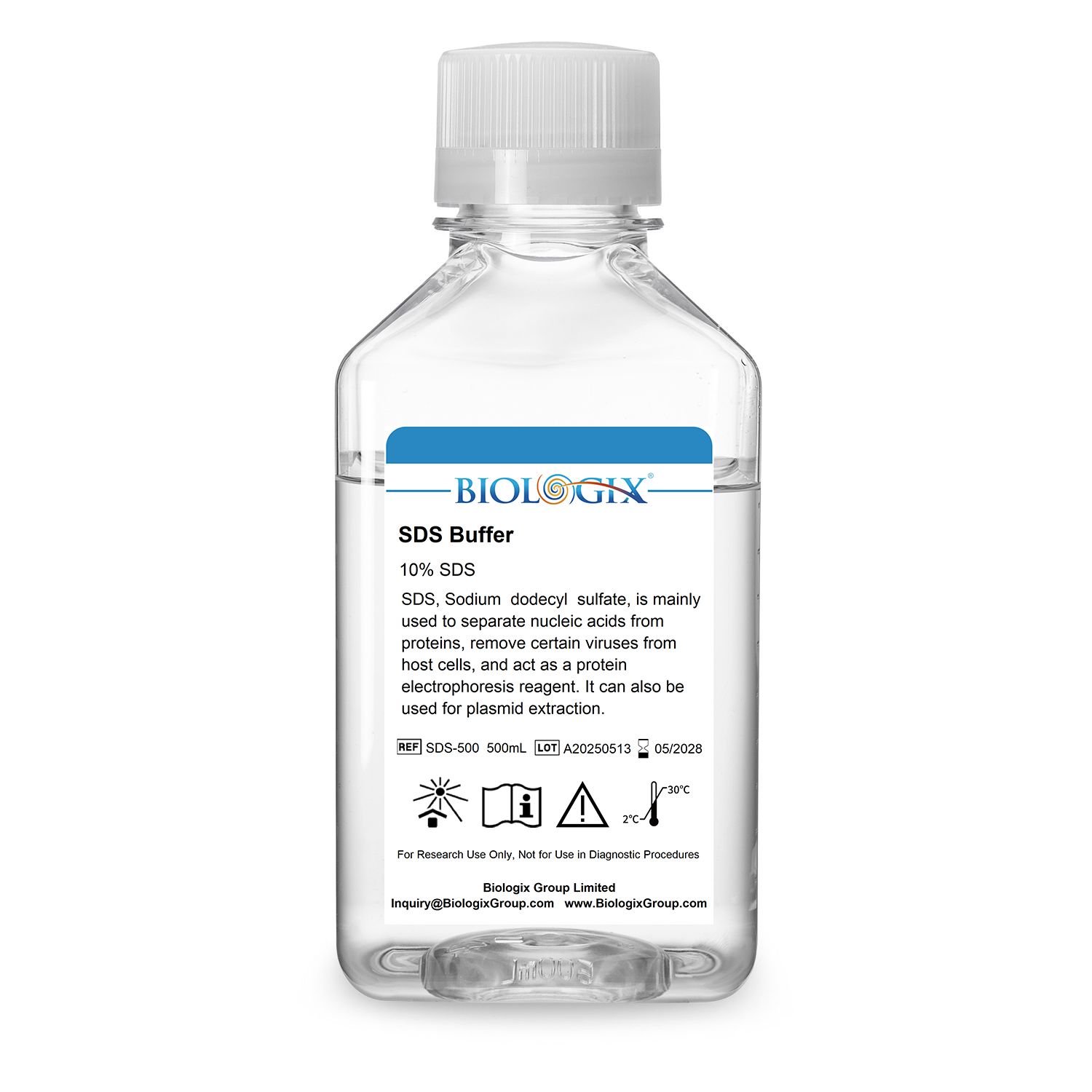 Biologix® SDS ( Sodium dodecyl sulfate ) Buffer, 500mL/ Bottle, 10 Bottles/Case