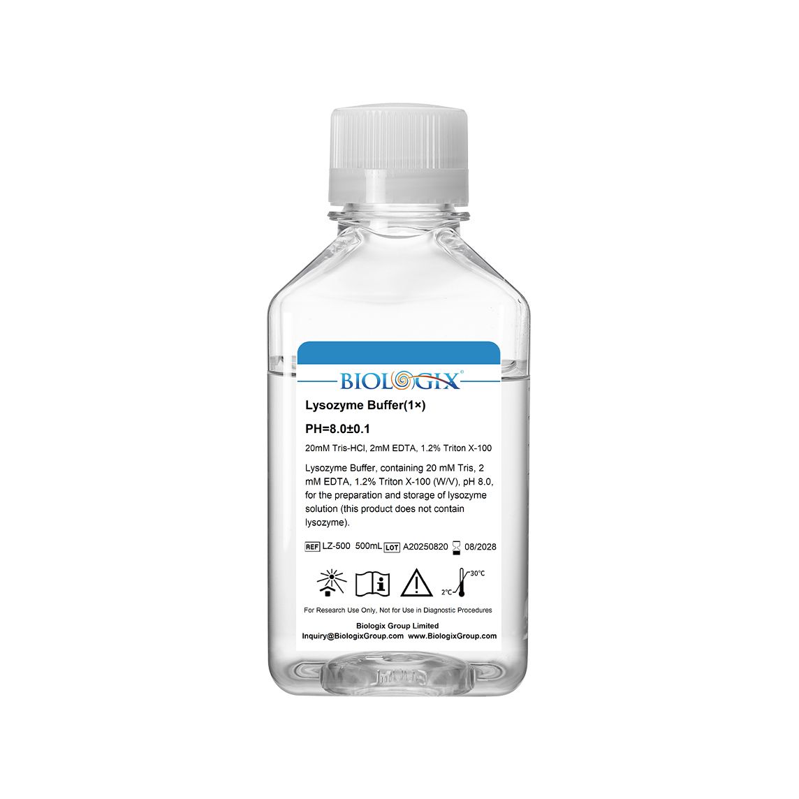 Biologix® Lysozyme Buffer ( 1X ), pH 8.0, 500mL/Bottle