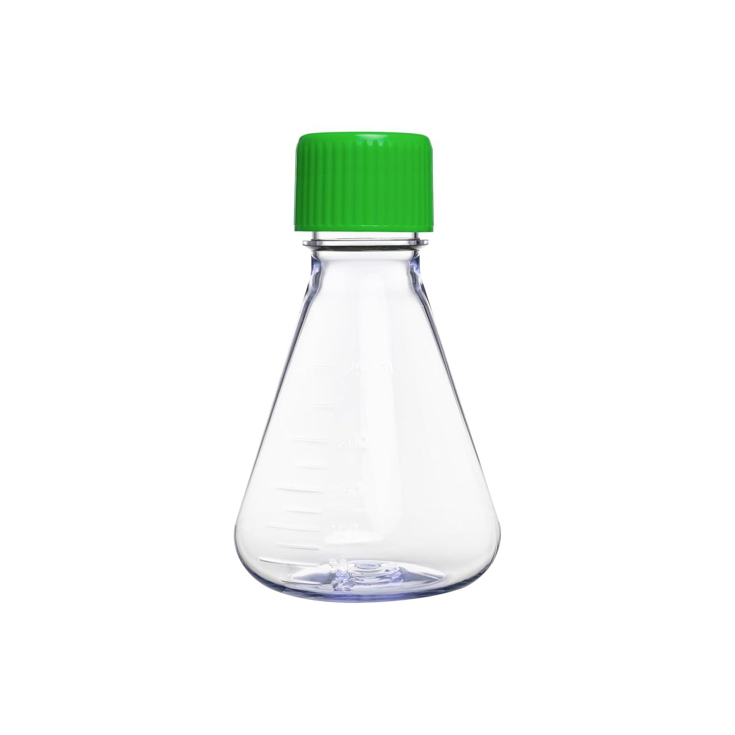 Biologix® 250mL Erlenmeyer Shake Flask, Vent Cap (Green), 1 Pc/Bag, 12 Bags/Case