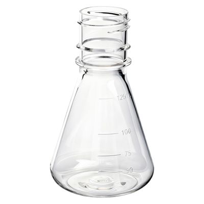 Biologix® 125ml Bacterial Culture Erlenmeyer Flasks， PC material, flat bottom， 24 Pcs/Case