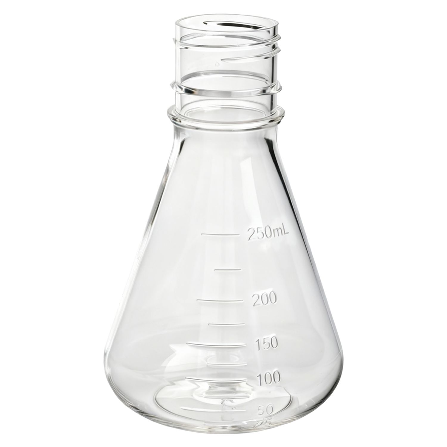 Biologix® 250ml Bacterial Culture Erlenmeyer Flasks, PC material, flat bottom, 12 Pcs/Case