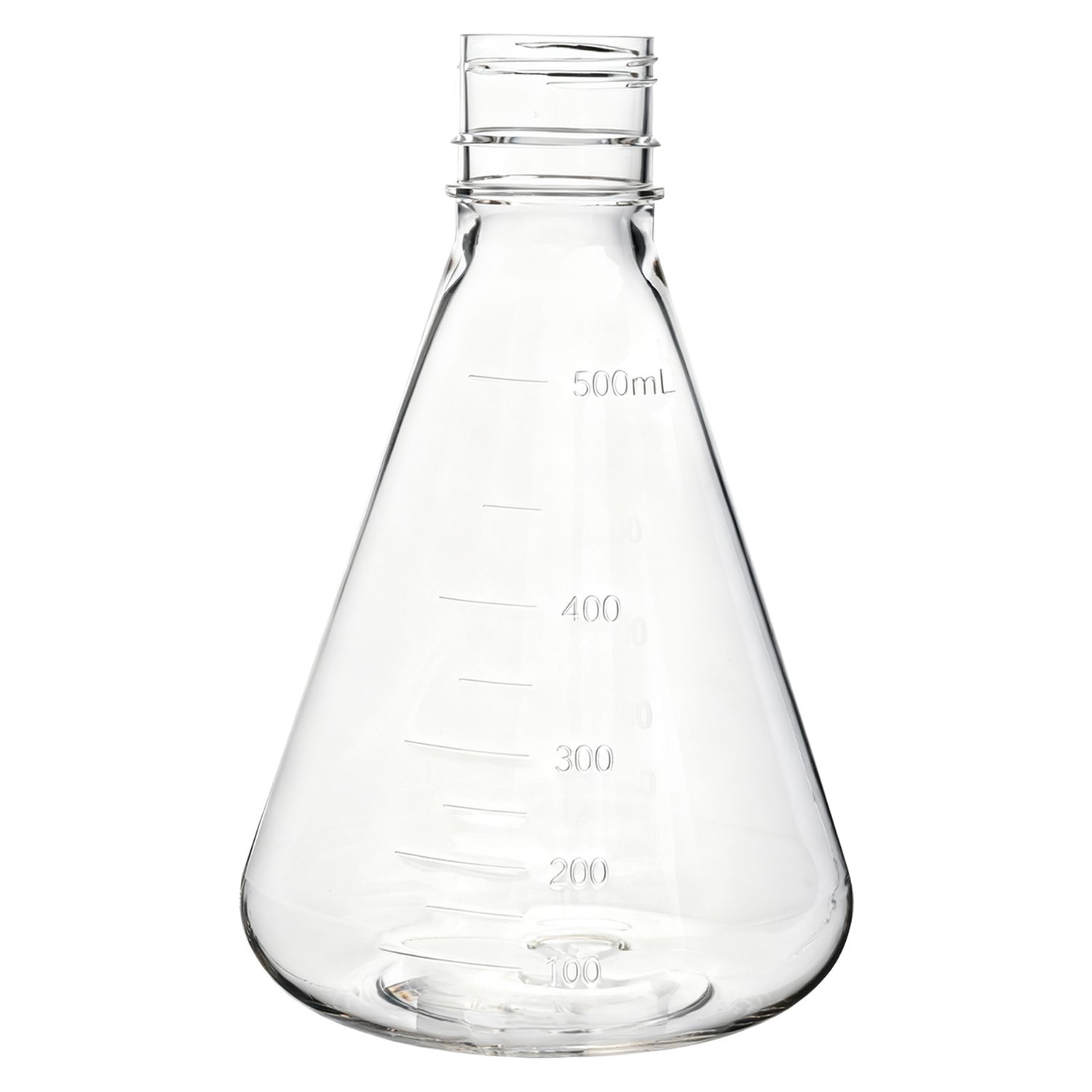 Biologix® 500ml Bacterial Culture Erlenmeyer Flasks, PC material, flat bottom, 12 Pcs/Case