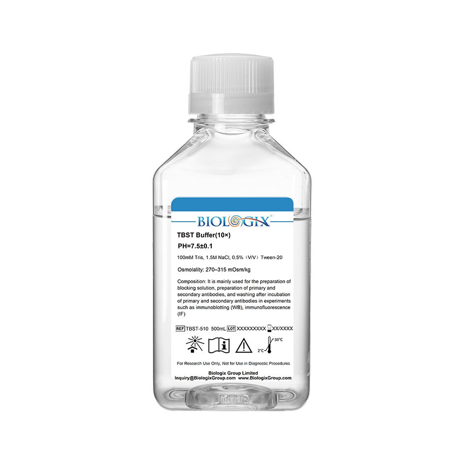 Biologix® TBST (Tris Buffered Saline with Tween-20) Buffer (10x), pH7.4, 500mL/Bottle