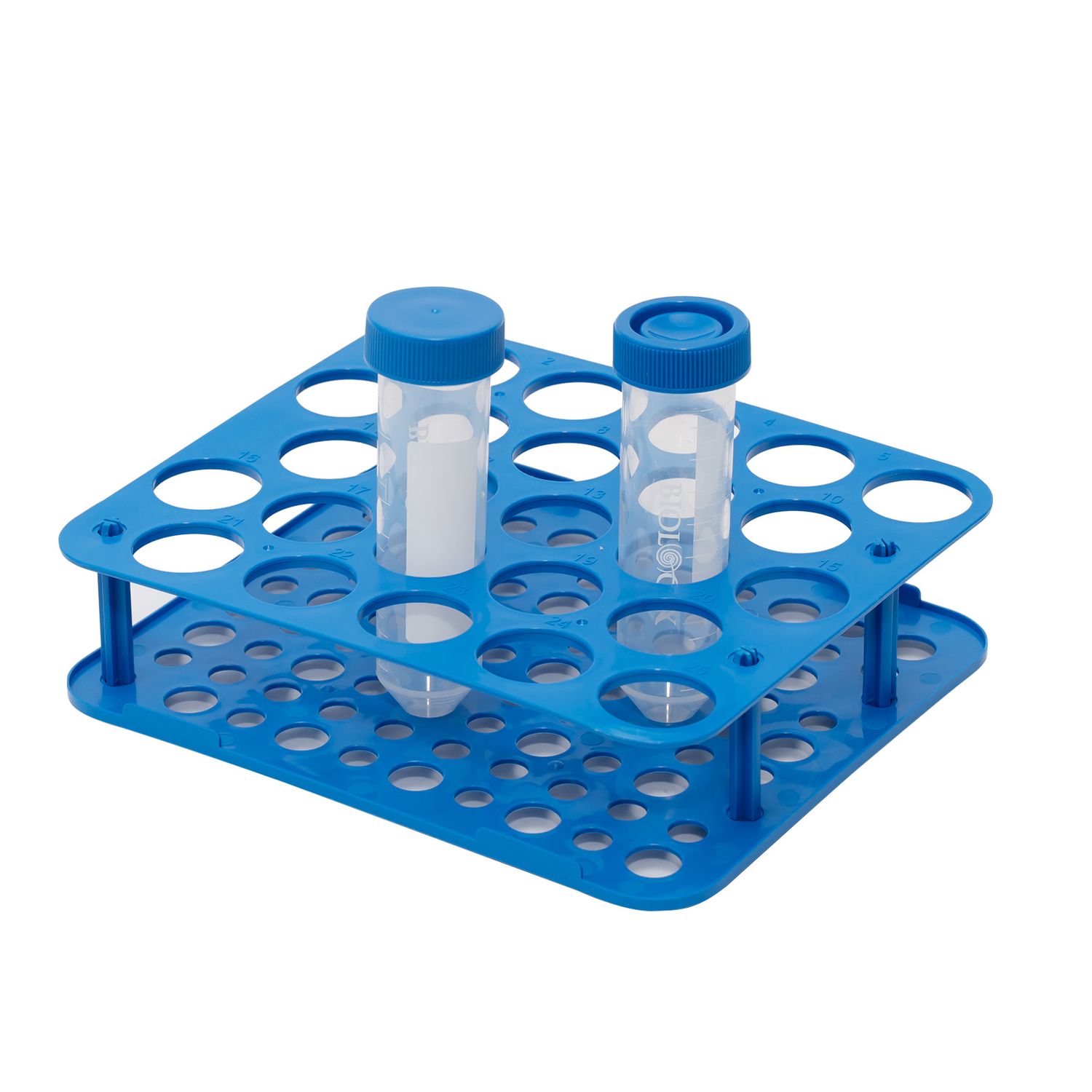 Biologix® Centrifuge Tube Racks, Blue,  25/50-Well, 1 Piece/Bag, 20 Bags/Case, Wells: 25 Wells( for 50ml centrifuge tubes), Package: 20 Pcs