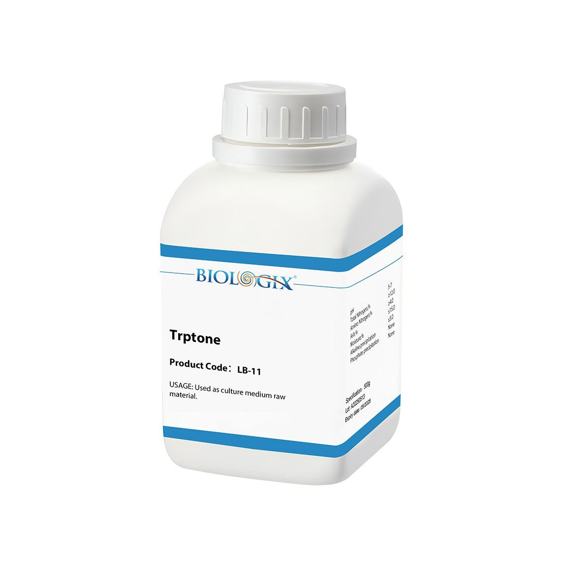 Biologix® Tryptone, Casein Peptone, Powder, 500g/Bottle, 10 Bottles/Case
