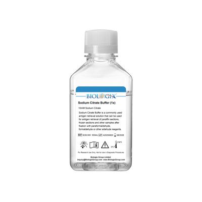 Biologix® Sodium Citrate Buffer (0.1M),  pH 6.0, 500mL/ Bottle, 10 Bottles/Case