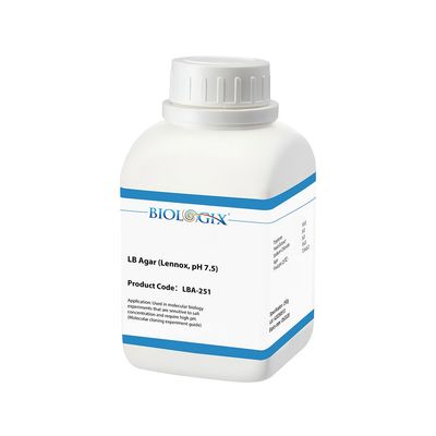 Biologix® LB Agar (Lennox, Low-Salt Version), Low-Salt Version, Powder, 250g/Bottle, 10 Bottles/Case