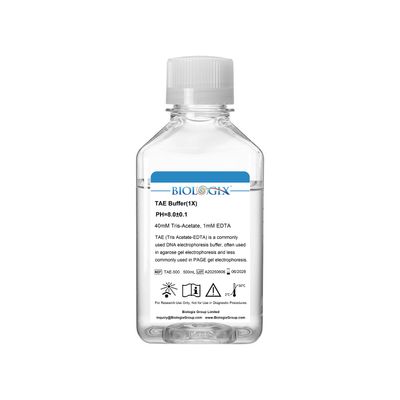 Biologix TAE ( Tris Acetate-EDTA ) Buffer ( 1x ), pH8.0, 500mL/Bottle, 10 Bottles/Case