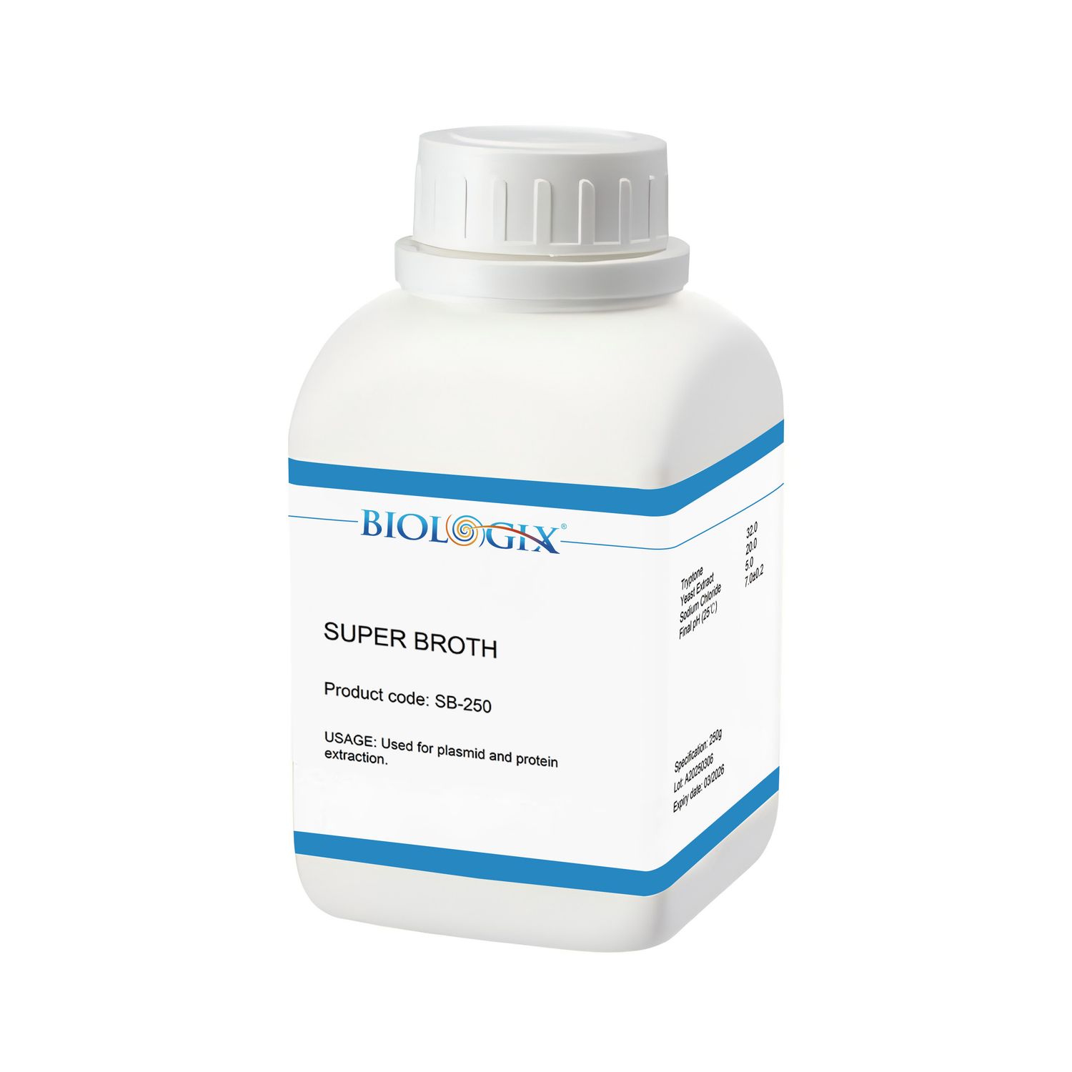 Biologix® SB Medium, 250g/Bottle, 10 Bottles/Case