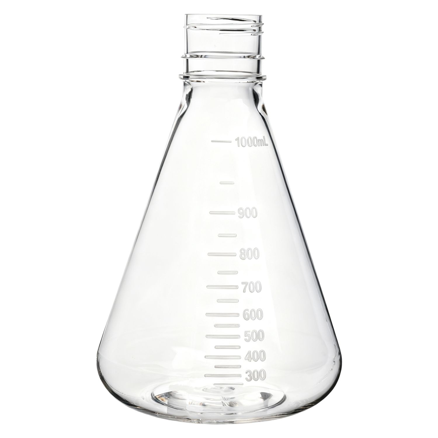 Biologix® 1L Bacterial Culture Erlenmeyer Flasks, PC material, Flat bottom, 12 Pcs/Case