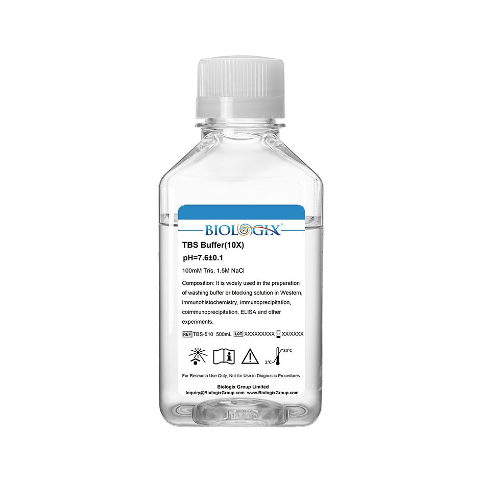 Biologix® TBS (Tris Buffered Saline) Buffer (10x), PH7.6, 500mL/ Bottle