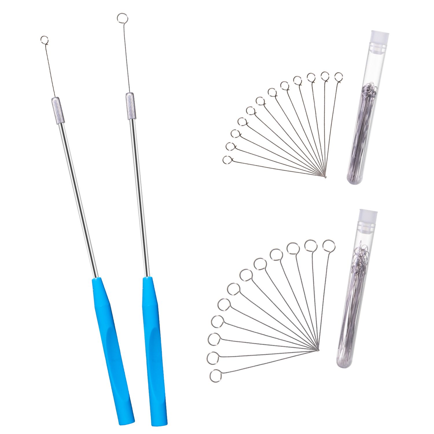 Biologix® Metal Inoculating Loop, Reusable Sterilizable Wire Loop Tool With 2 Handles and 90 Nickel-Chrome Loops