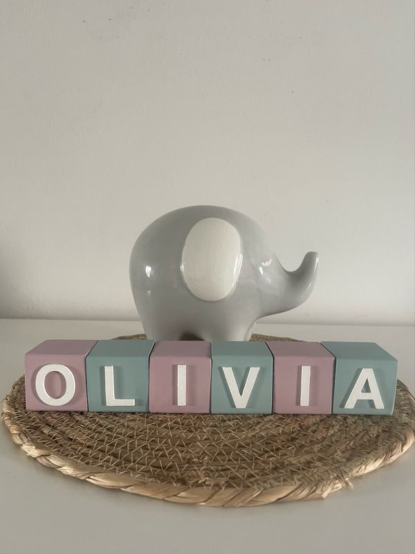 Personalised Wooden Name Blocks – Custom Nursery Décor