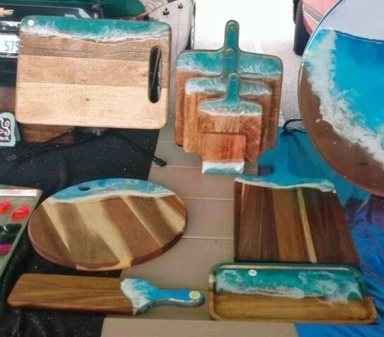 Epoxy Accent Cutting Boards and Serving Trays