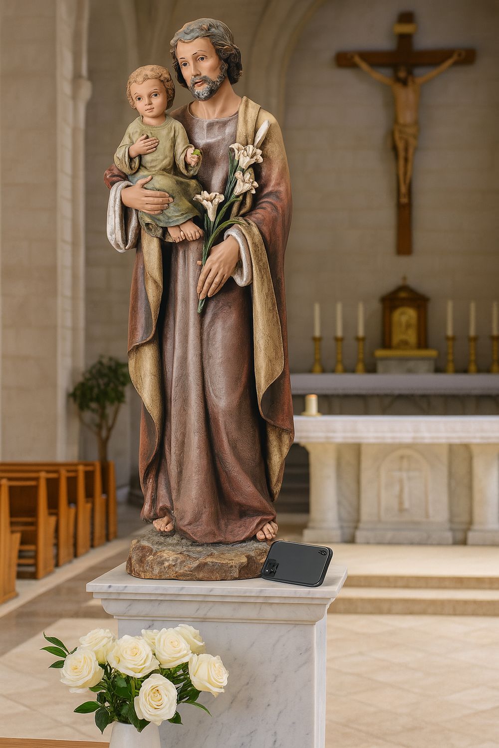 San José con Niño Jesús para Parroquia - 1 metro